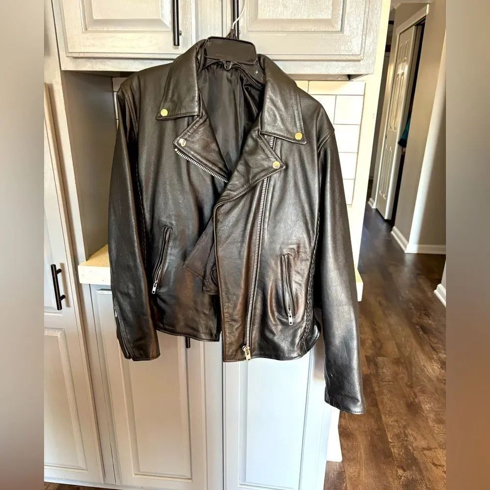 Black Leather Motorcycle Jacket for women by Xelement
